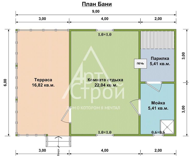 Планировка Баня из бруса Ярославль первый и второй этаж